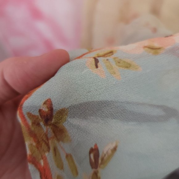 Parker Abby Cold-Shoulder Tiered Silk Georgette Gown Cherry Blossom Size XS - Picture 11 of 12